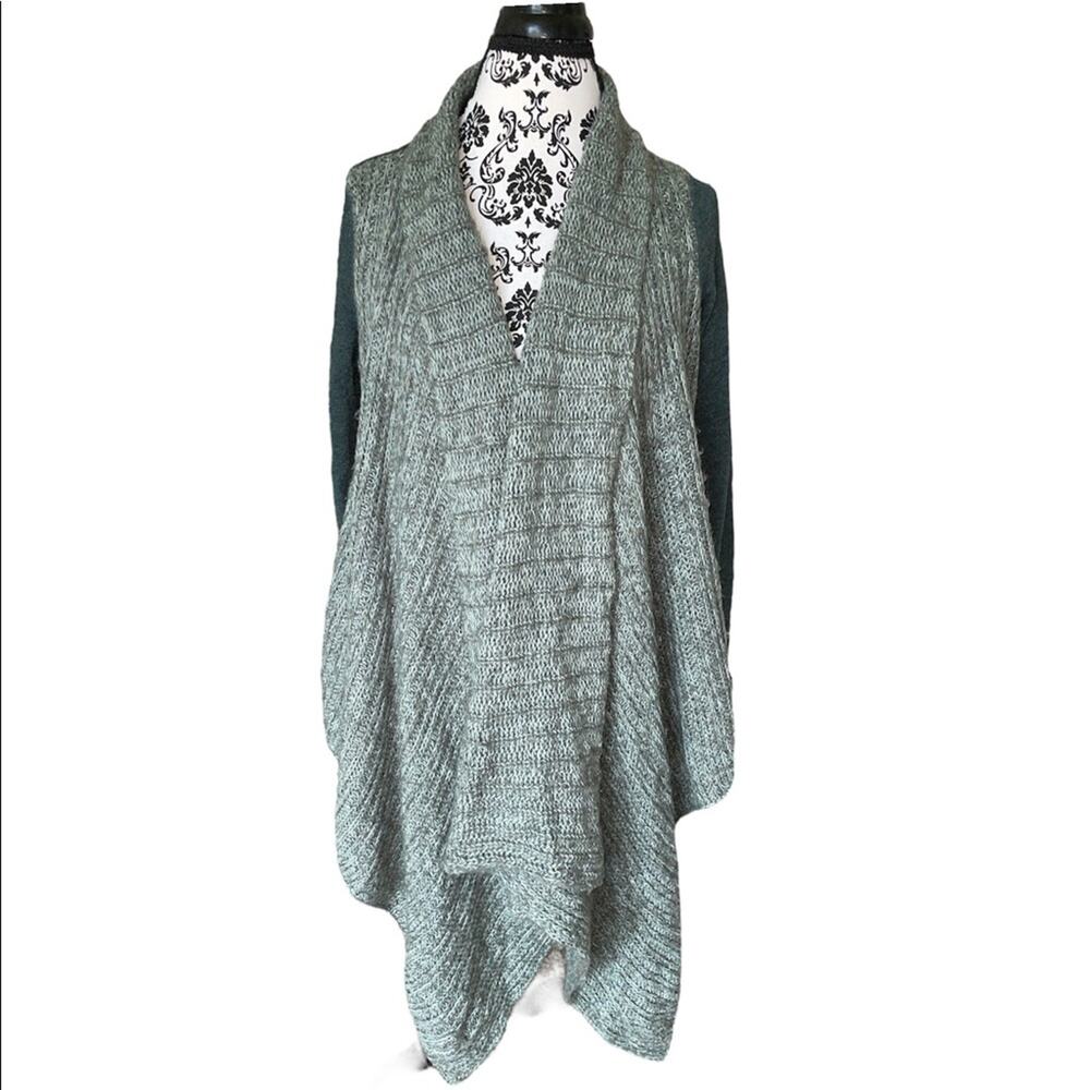 Anthropologie Mon.Tues.Wed.Thurs.Fri.Sat.Sun Grey Open Front Shawl Cardigan S